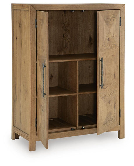 Clayburns Light Brown Bar Cabinet by Ashley at Eve Furniture