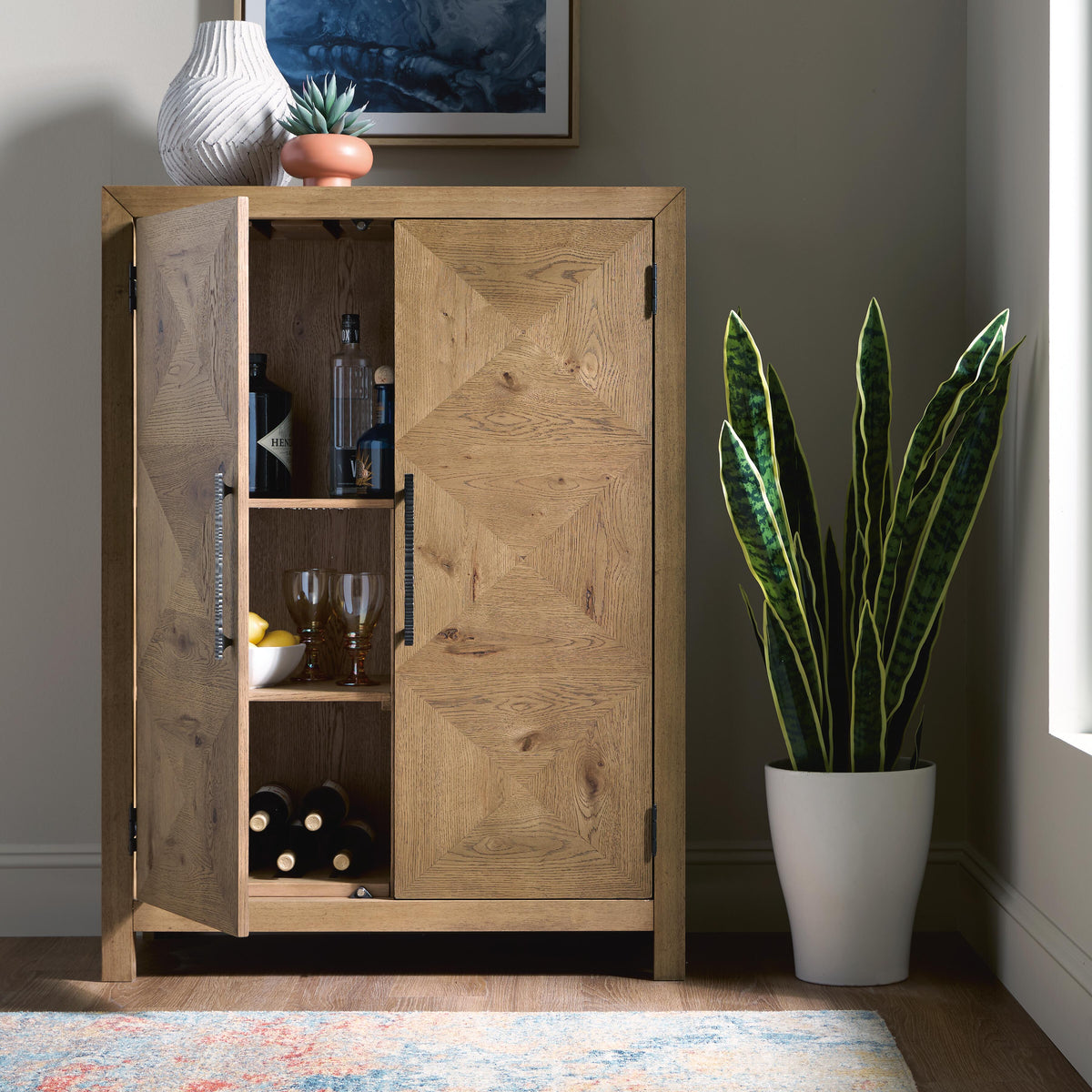 Clayburns Light Brown Bar Cabinet by Ashley at Eve Furniture
