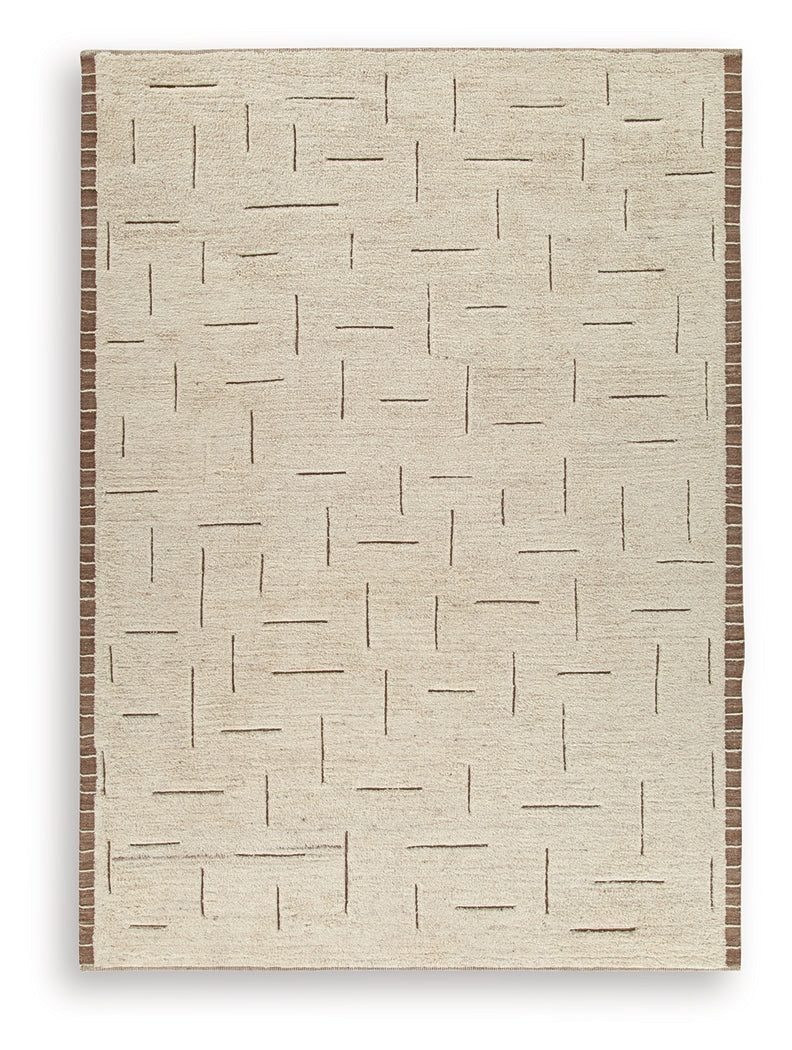 Clayman Beige/Brown Extra Large Rug by Ashley at Eve Furniture