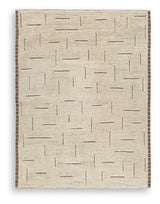 Clayman Beige/Brown Large Rug by Ashley at Eve Furniture