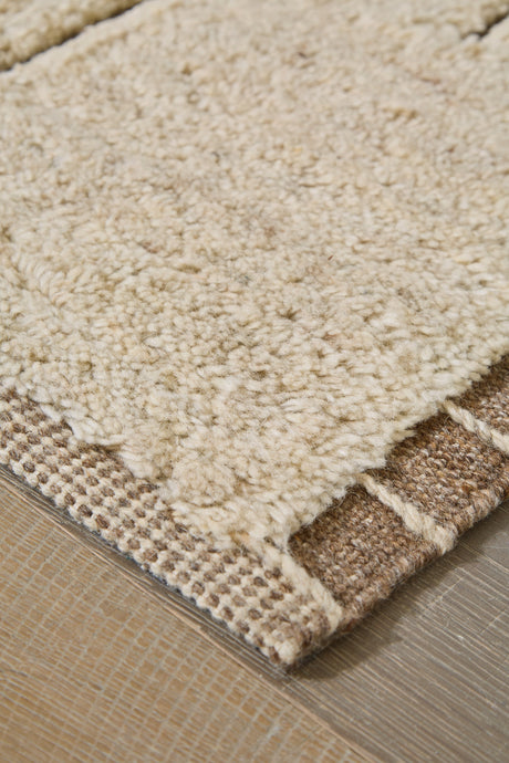 Clayman Beige/Brown Large Rug by Ashley at Eve Furniture