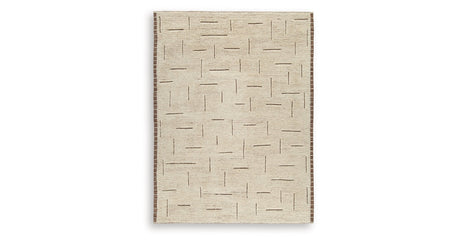 Clayman Beige/Brown Large Rug by Ashley at Eve Furniture
