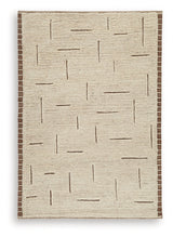 Clayman Beige/Brown Medium Rug by Ashley at Eve Furniture