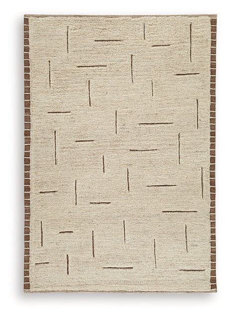 Clayman Beige/Brown Medium Rug by Ashley at Eve Furniture