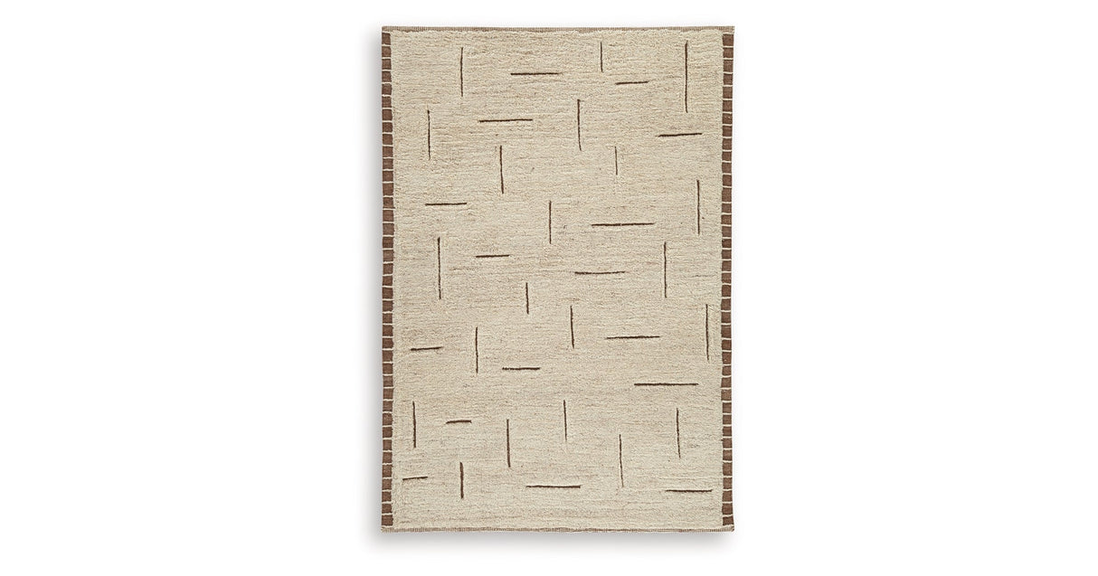 Clayman Beige/Brown Medium Rug by Ashley at Eve Furniture