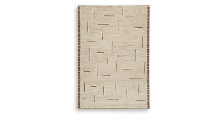 Clayman Beige/Brown Medium Rug by Ashley at Eve Furniture