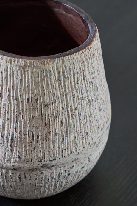 Claymount Distressed Brown Vase by Ashley at Eve Furniture