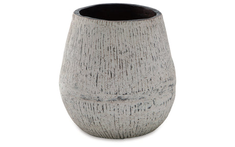 Claymount Distressed Brown Vase by Ashley at Eve Furniture