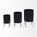 Claypoole (Set of 3) Black Plant Stands by Mercana at Eve Furniture