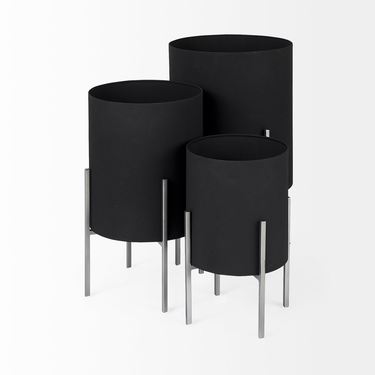 Claypoole (Set of 3) Black Plant Stands by Mercana at Eve Furniture