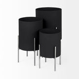Claypoole (Set of 3) Black Plant Stands by Mercana at Eve Furniture