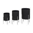 Claypoole (Set of 3) Black Plant Stands by Mercana at Eve Furniture