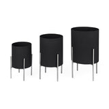 Claypoole (Set of 3) Black Plant Stands by Mercana at Eve Furniture