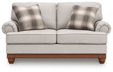 Clearbrooke Sandstone Loveseat and Ottoman by Ashley at Eve Furniture