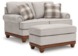 Clearbrooke Sandstone Loveseat and Ottoman by Ashley at Eve Furniture