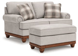 Clearbrooke Sandstone Loveseat and Ottoman by Ashley at Eve Furniture