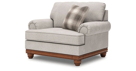 Clearbrooke Sandstone Sofa, Oversized Chair and Accent Ottoman by Ashley at Eve Furniture