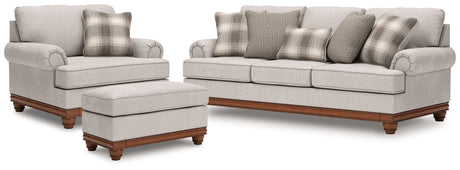 Clearbrooke Sandstone Sofa, Oversized Chair and Accent Ottoman by Ashley at Eve Furniture