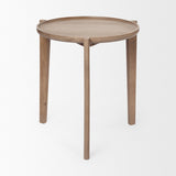 Cleaver I 22 x 24 Round Top Brown Solid Wood Accent Table by Mercana at Eve Furniture
