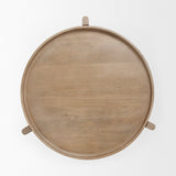 Cleaver I 22 x 24 Round Top Brown Solid Wood Accent Table by Mercana at Eve Furniture
