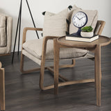 Cleaver I 22 x 24 Round Top Brown Solid Wood Accent Table by Mercana at Eve Furniture