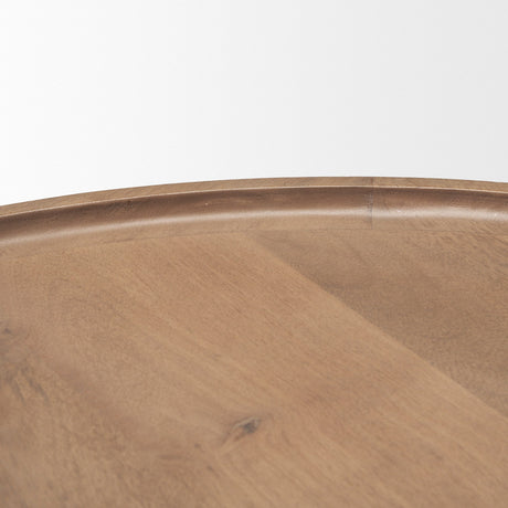 Cleaver (Set of 2) & Round Brown Solid Wood Nesting Coffee Tables by Mercana at Eve Furniture