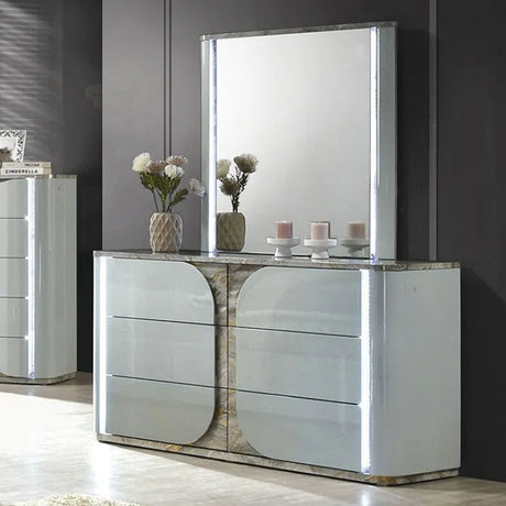 Cleburne Light Gray 5-Piece Queen Bedroom Set by Furniture of America at Eve Furniture