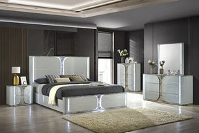 Cleburne Light Gray 4-Piece Queen Bedroom Set by Furniture of America at Eve Furniture