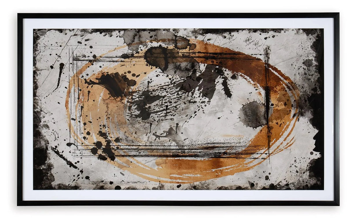 Clefting Black/Caramel/Tan Wall Art by Ashley at Eve Furniture