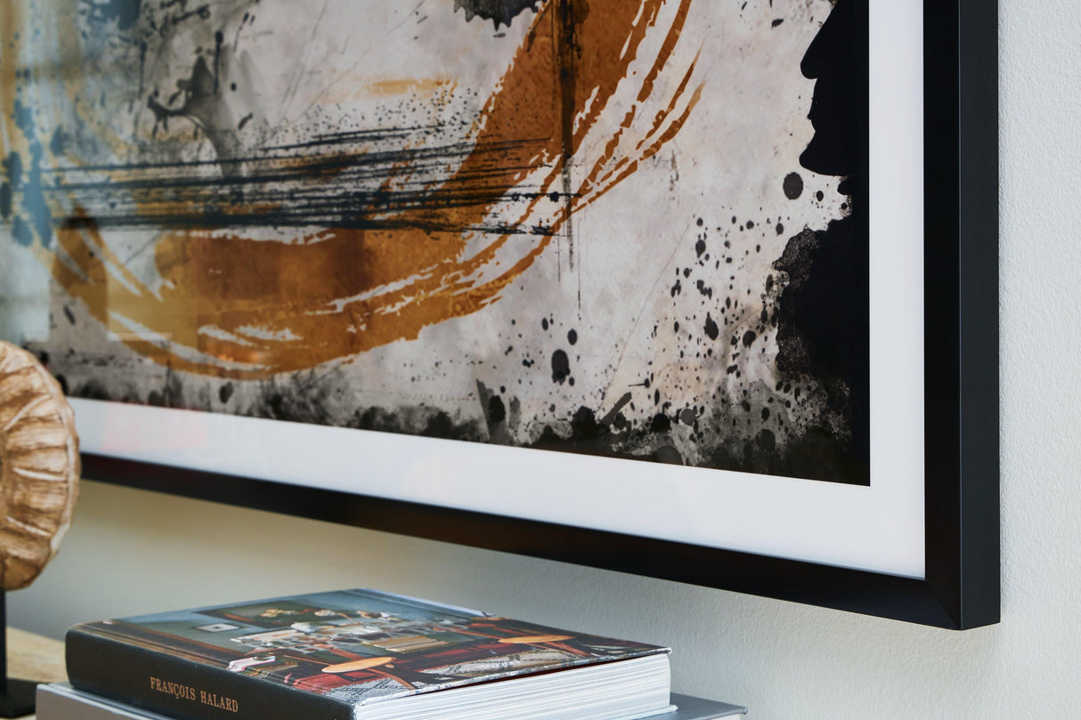 Clefting Black/Caramel/Tan Wall Art by Ashley at Eve Furniture