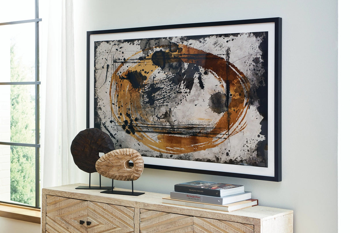 Clefting Black/Caramel/Tan Wall Art by Ashley at Eve Furniture