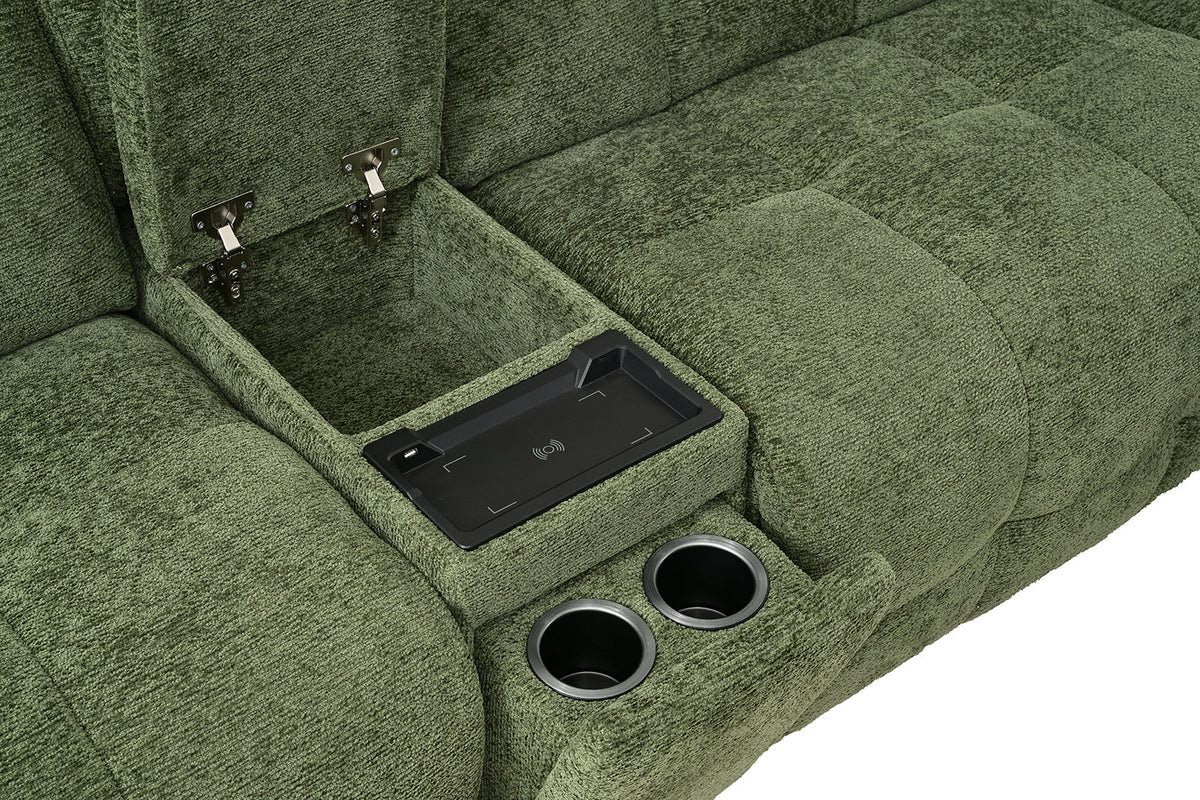 Clemens Jade Green Power Sectional by Furniture of America at Eve Furniture