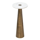 Clement Antique Brass Side Table with White Marble by TOV Furniture at Eve Furniture