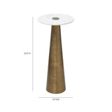 Clement Antique Brass Side Table with White Marble by TOV Furniture at Eve Furniture