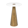 Clement Antique Brass Side Table with White Marble by TOV Furniture at Eve Furniture