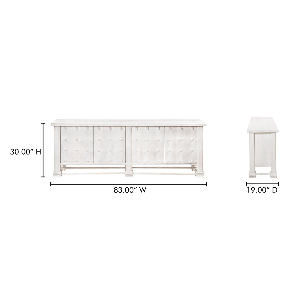 Clement Whitewashed Sideboard by Moe's Home at Eve Furniture