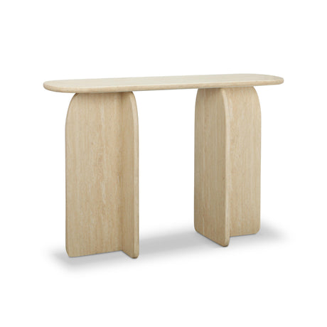 Clementine Faux Travertine Console Table by TOV Furniture at Eve Furniture