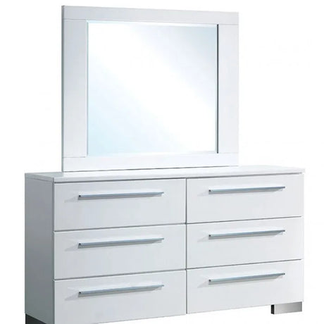 Clementine Glossy White 4-Piece Queen Bedroom Set by Furniture of America at Eve Furniture