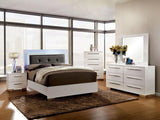 Clementine Glossy White LED King Bed by Furniture of America at Eve Furniture