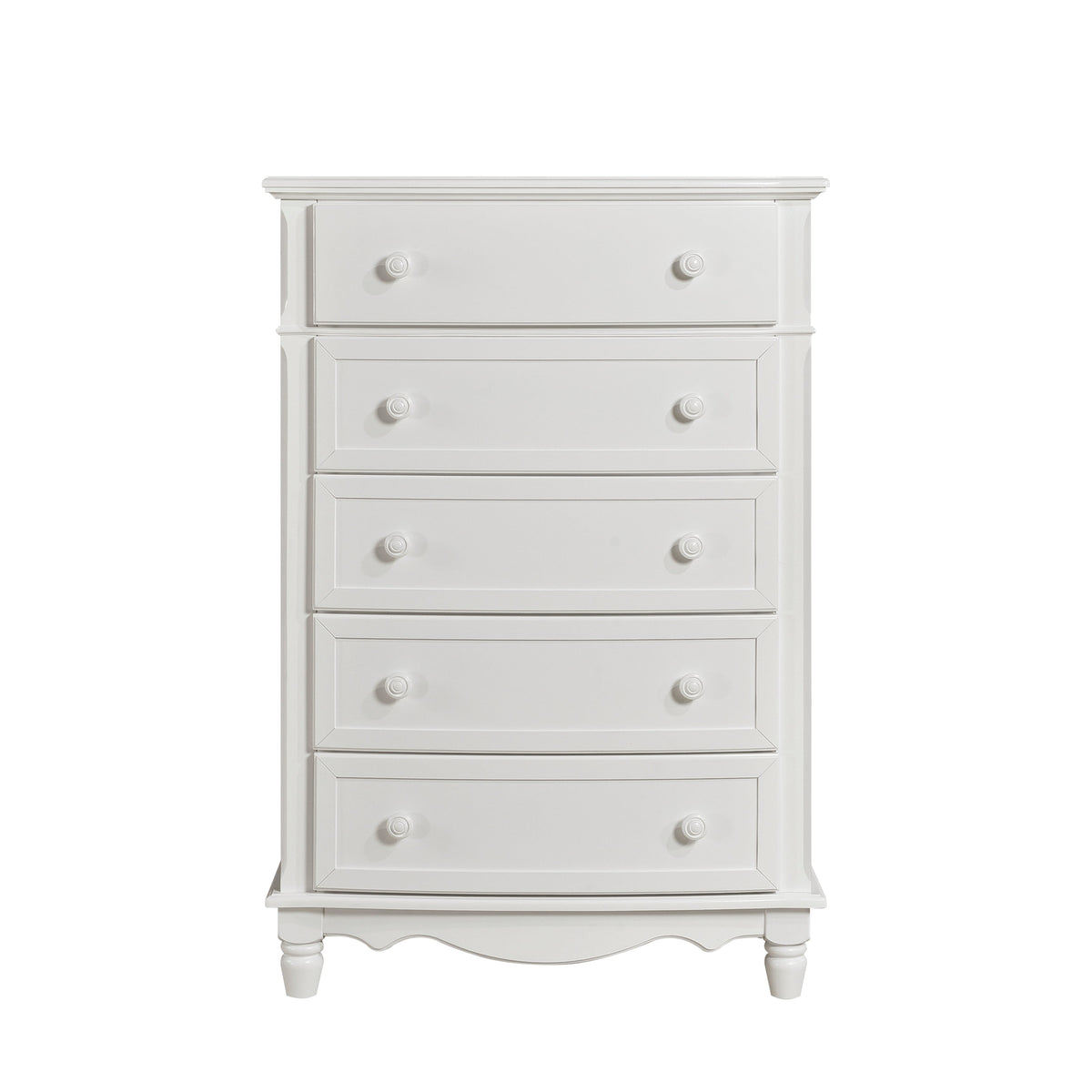 Clementine White Twin Bed, Nightstand, Dresser, Mirror and Chest by Homelegance at Eve Furniture