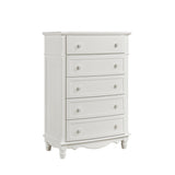 Clementine White Twin Bed, Nightstand, Dresser, Mirror and Chest by Homelegance at Eve Furniture