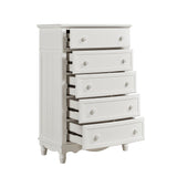 Clementine White Twin Bed, Nightstand, Dresser, Mirror and Chest by Homelegance at Eve Furniture