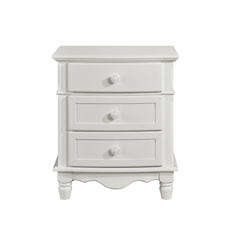 Clementine White Twin Bed, Nightstand, Dresser, Mirror and Chest by Homelegance at Eve Furniture