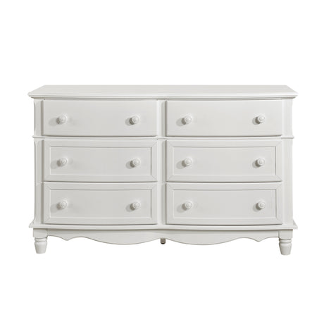 Clementine White Twin Bed, Nightstand, Dresser, Mirror and Chest by Homelegance at Eve Furniture