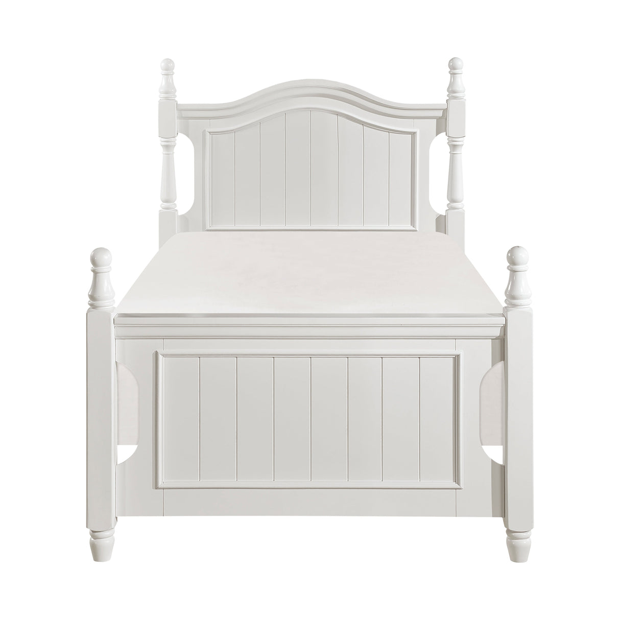 Clementine White Twin Platform Bed with Twin Trundle by Homelegance at Eve Furniture