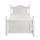 Clementine White Twin Platform Bed with Twin Trundle by Homelegance at Eve Furniture