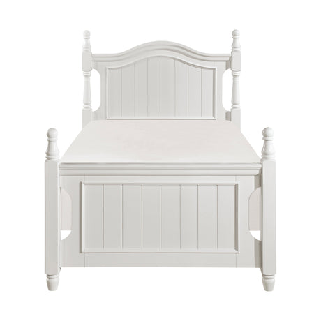 Clementine White Twin Platform Bed with Twin Trundle by Homelegance at Eve Furniture