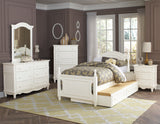 Clementine White Twin Platform Bed with Twin Trundle by Homelegance at Eve Furniture