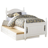 Clementine White Twin Platform Bed with Twin Trundle by Homelegance at Eve Furniture