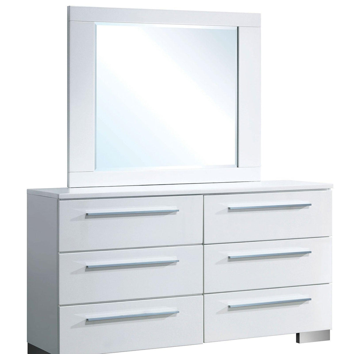 Clementine Glossy White Mirror by Furniture of America at Eve Furniture
